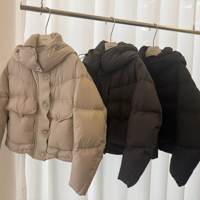 9020(大鹅厂家)韩系针织拼接云感泡芙白鹅