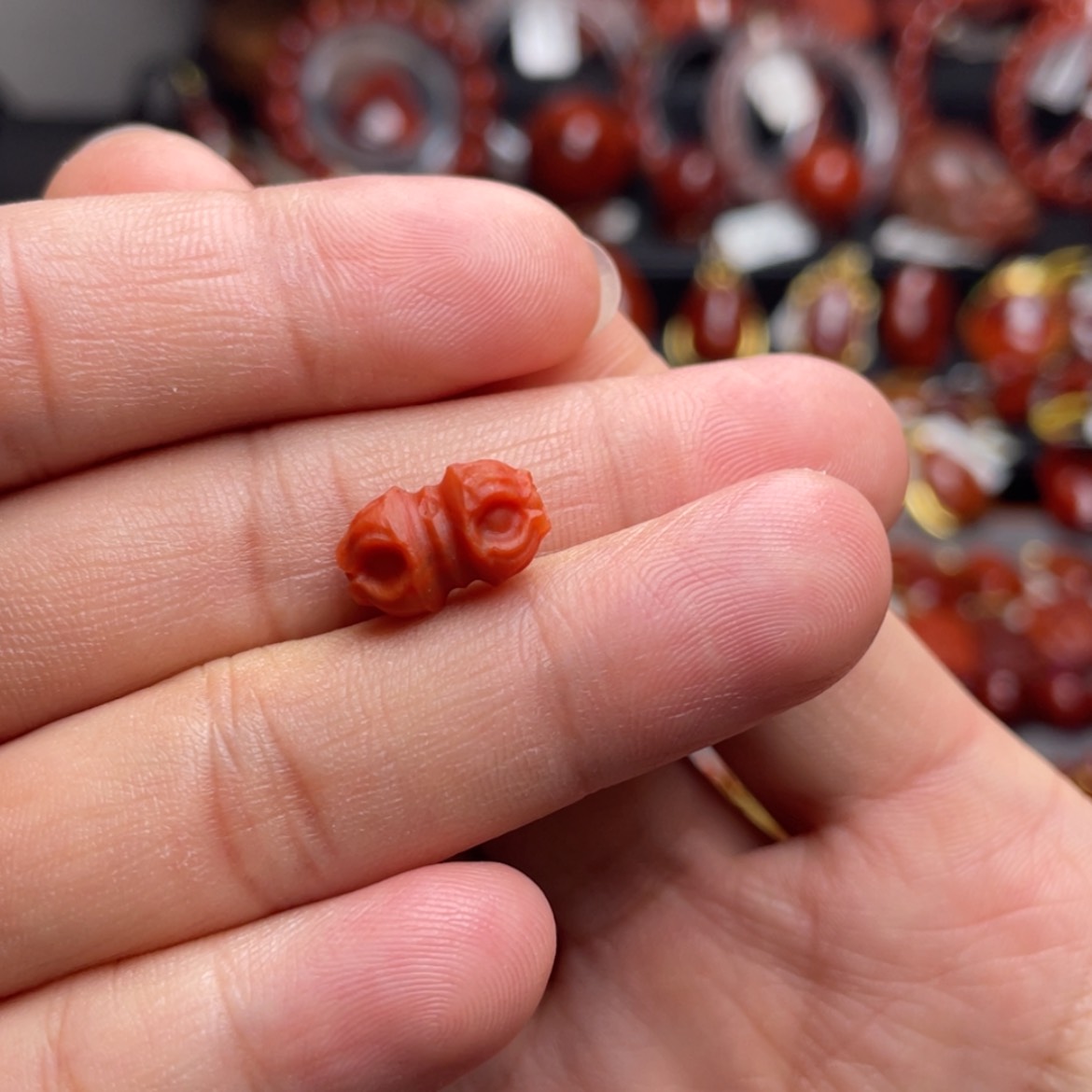 【闪购商品】未镶嵌立体金刚杵南红玛瑙