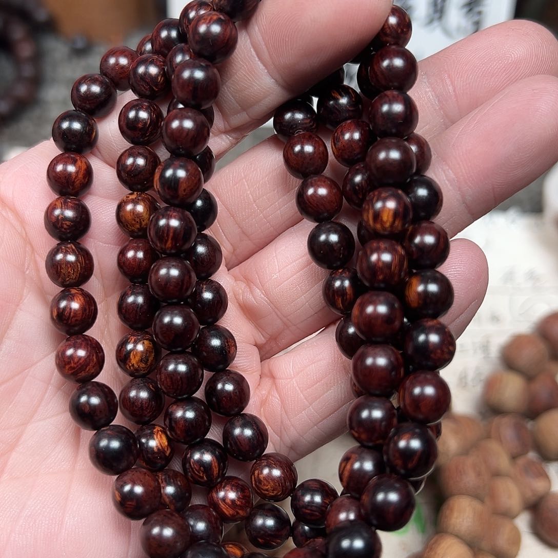 藤类海南红降08-108圆珠黑金迦南香收藏