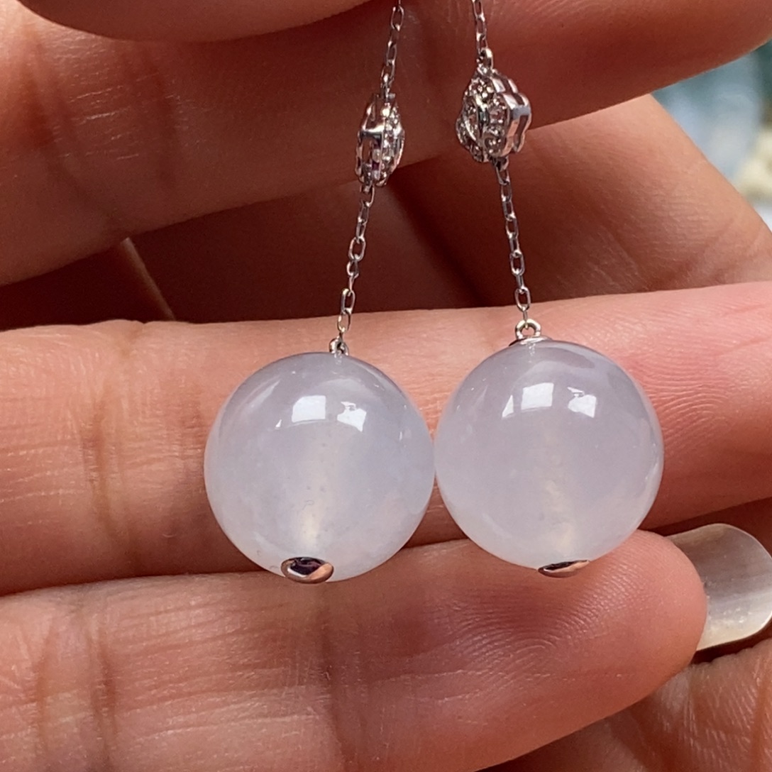 翡翠18K金镶嵌耳饰耳饰18Ｋ金