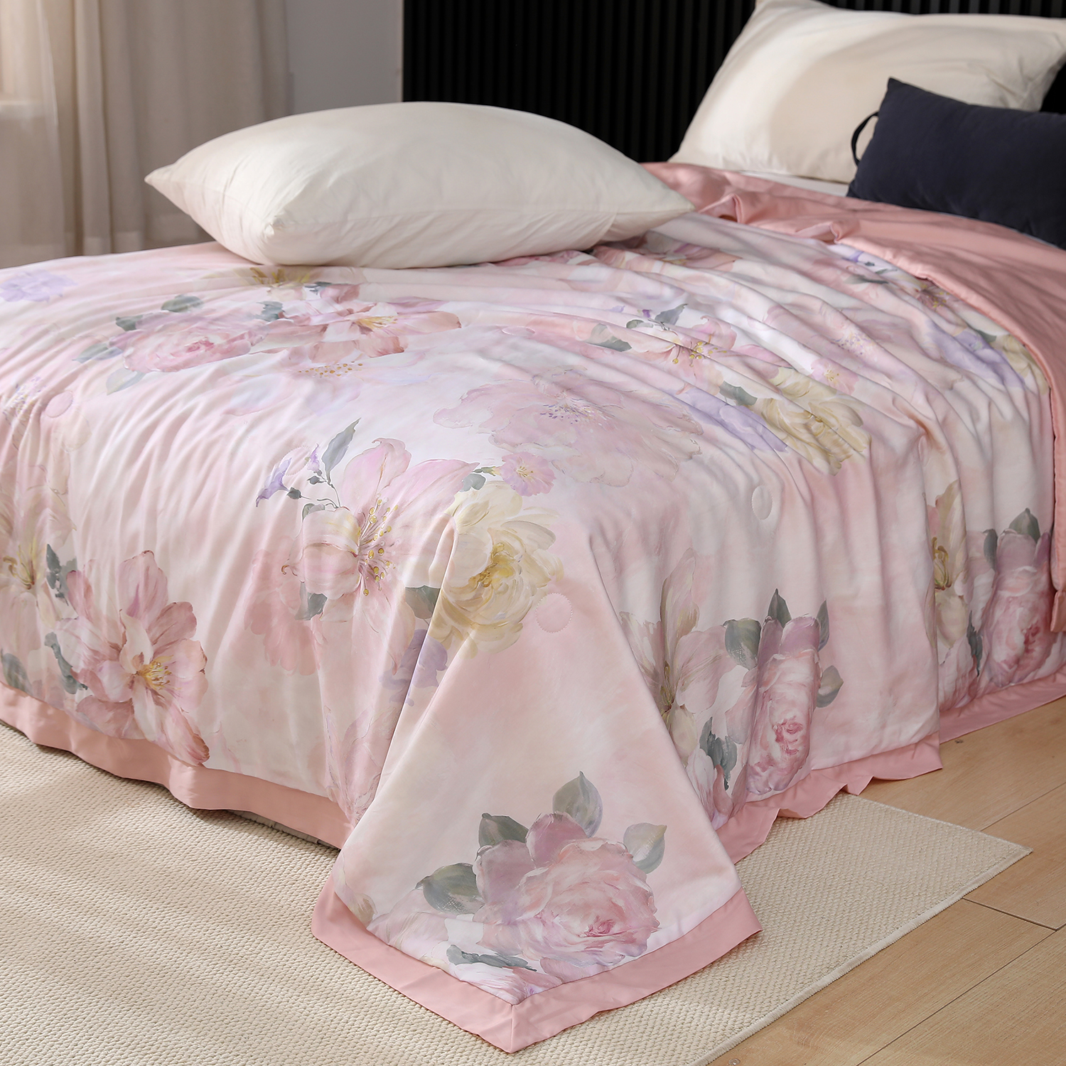 【印记-粉】150*200cm蚕丝抗菌铂金天丝夏被