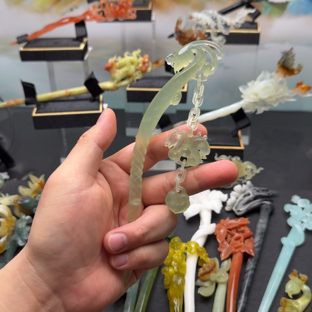 岫玉发饰未镶嵌明君玉簪贼拉好看