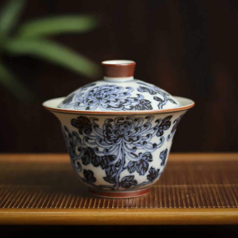 【好物】小撇口型菊花盖碗（新墨冉0068）