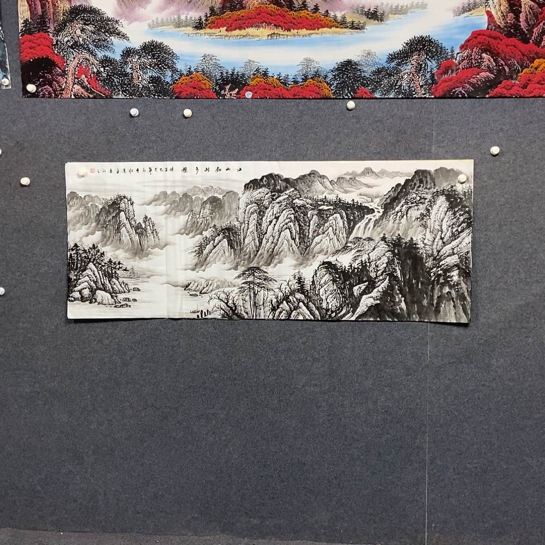 国画小六尺水墨一副