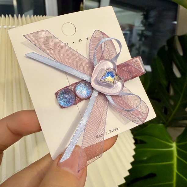 8721爱心边夹发夹（手工微瑕介意勿拍）