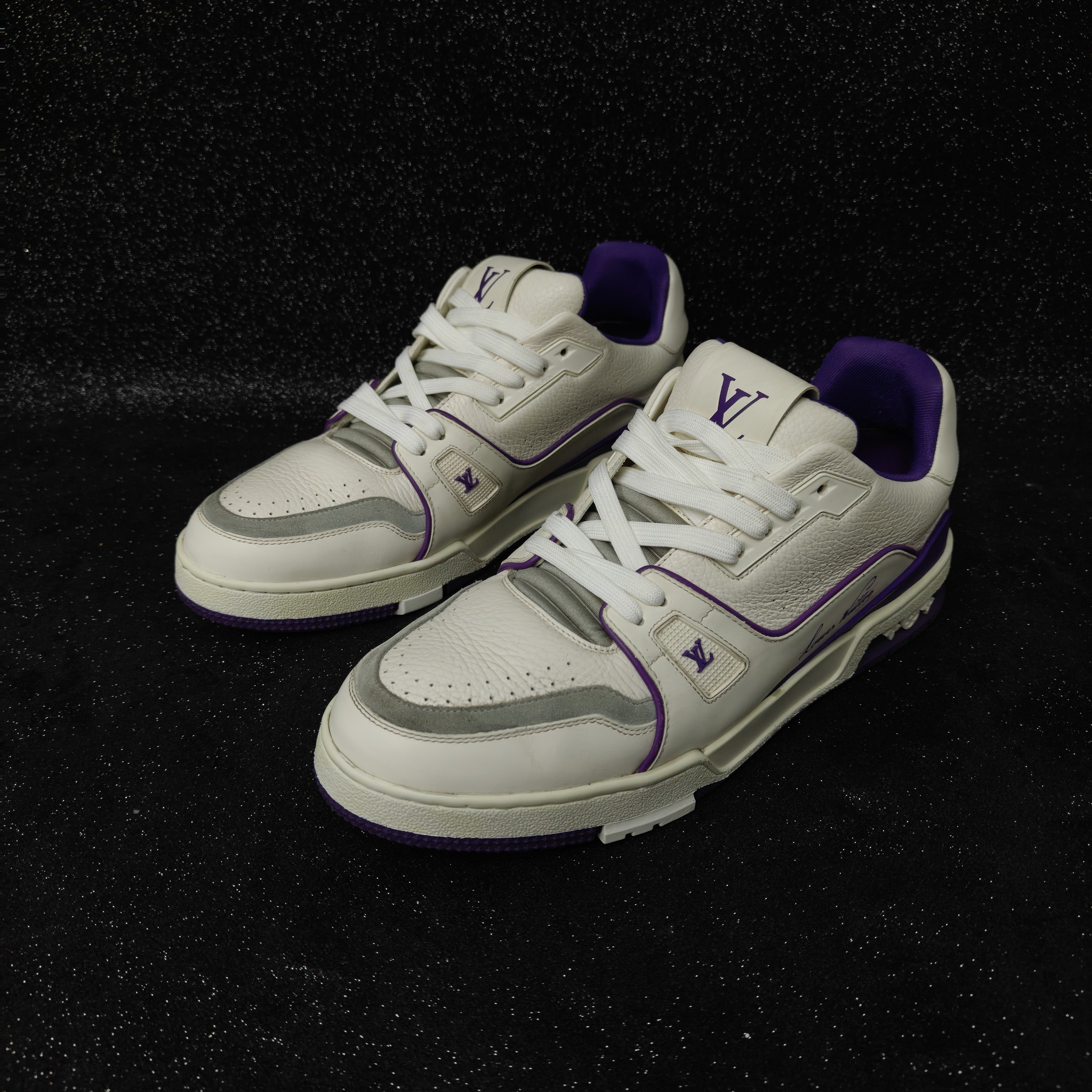 99新 LouisVuitton/路易威登 9码/43码/紫水泥trainer鞋/A4795