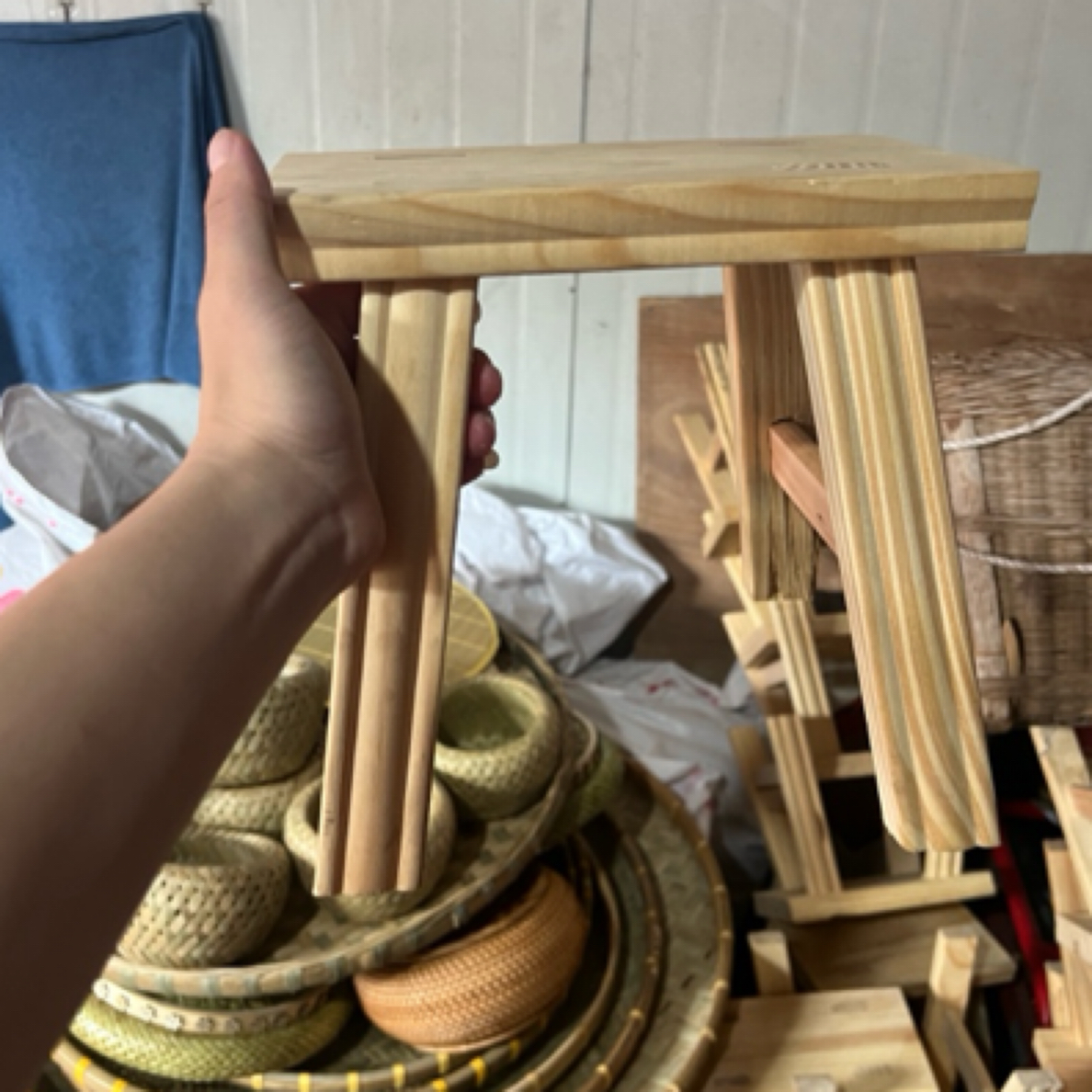 松木实木小凳子两个