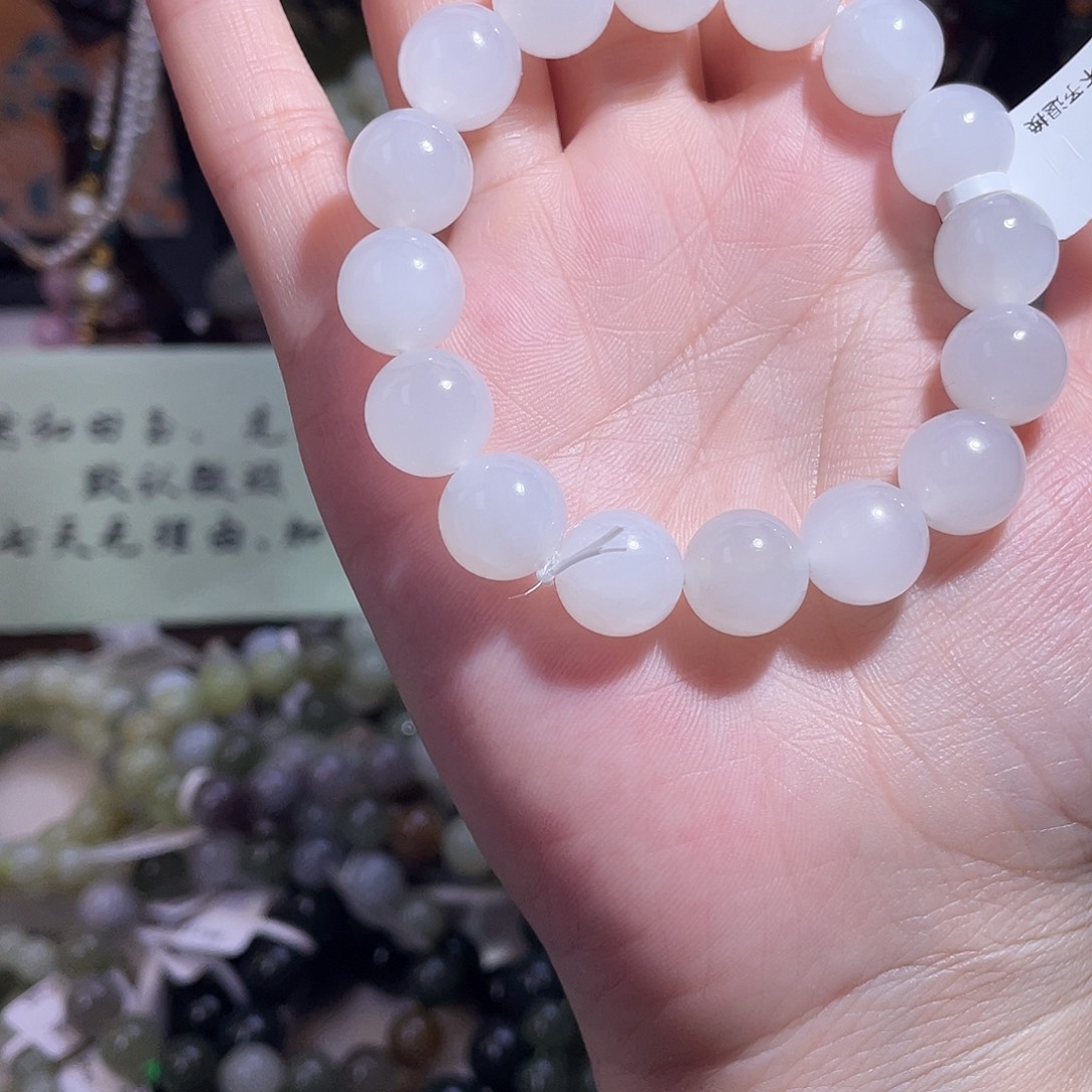 和田玉未镶嵌手串白玉12