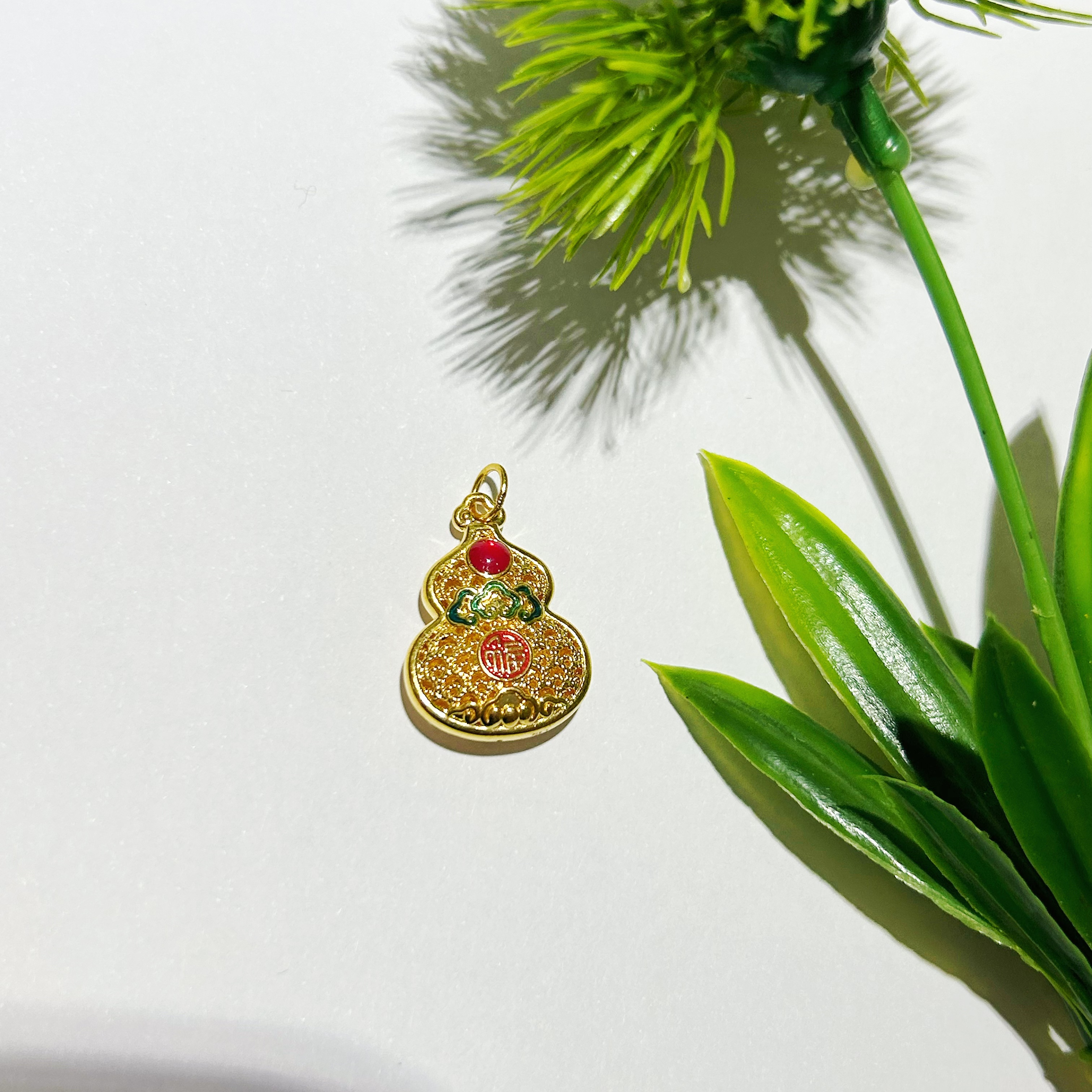 【富远黄金】足金5D珐琅工艺小葫芦吊坠挂坠