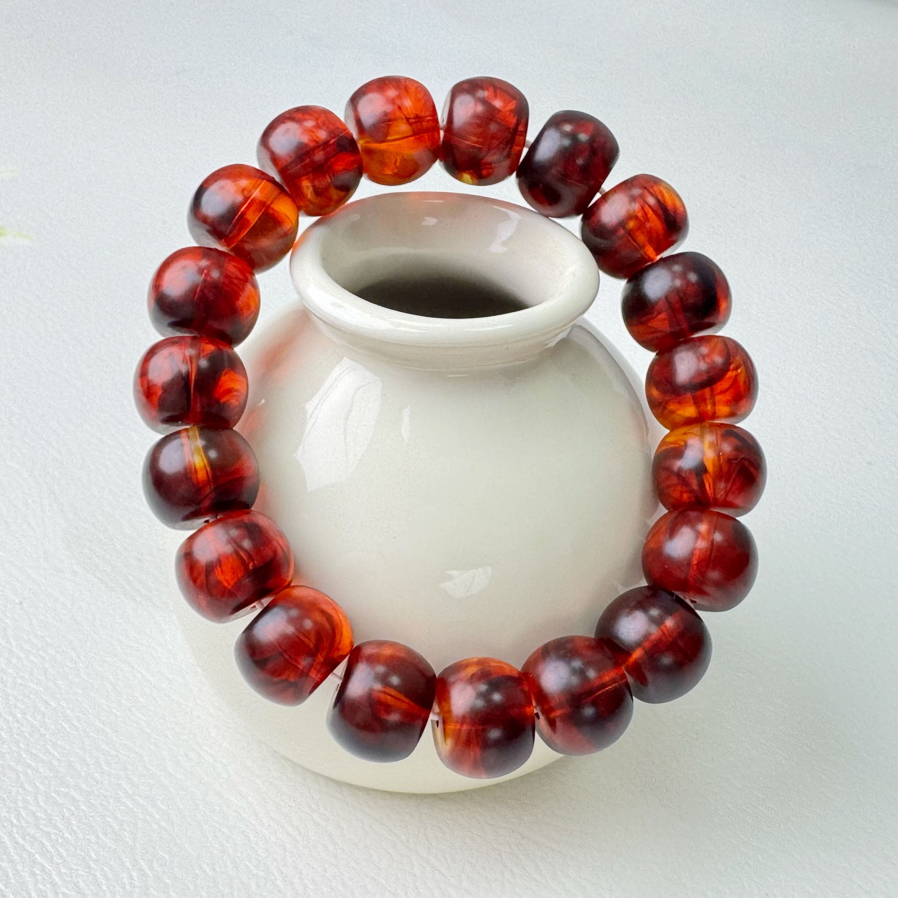 【正品保障】血药珀 满血时尚精美老型桶珠DIY13*10mm手串