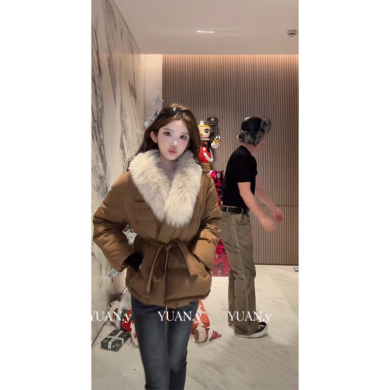 媛媛【云狐暖冬】90白鸭绒羽绒服女宽松外套冬新款鸭绒服#YL0127