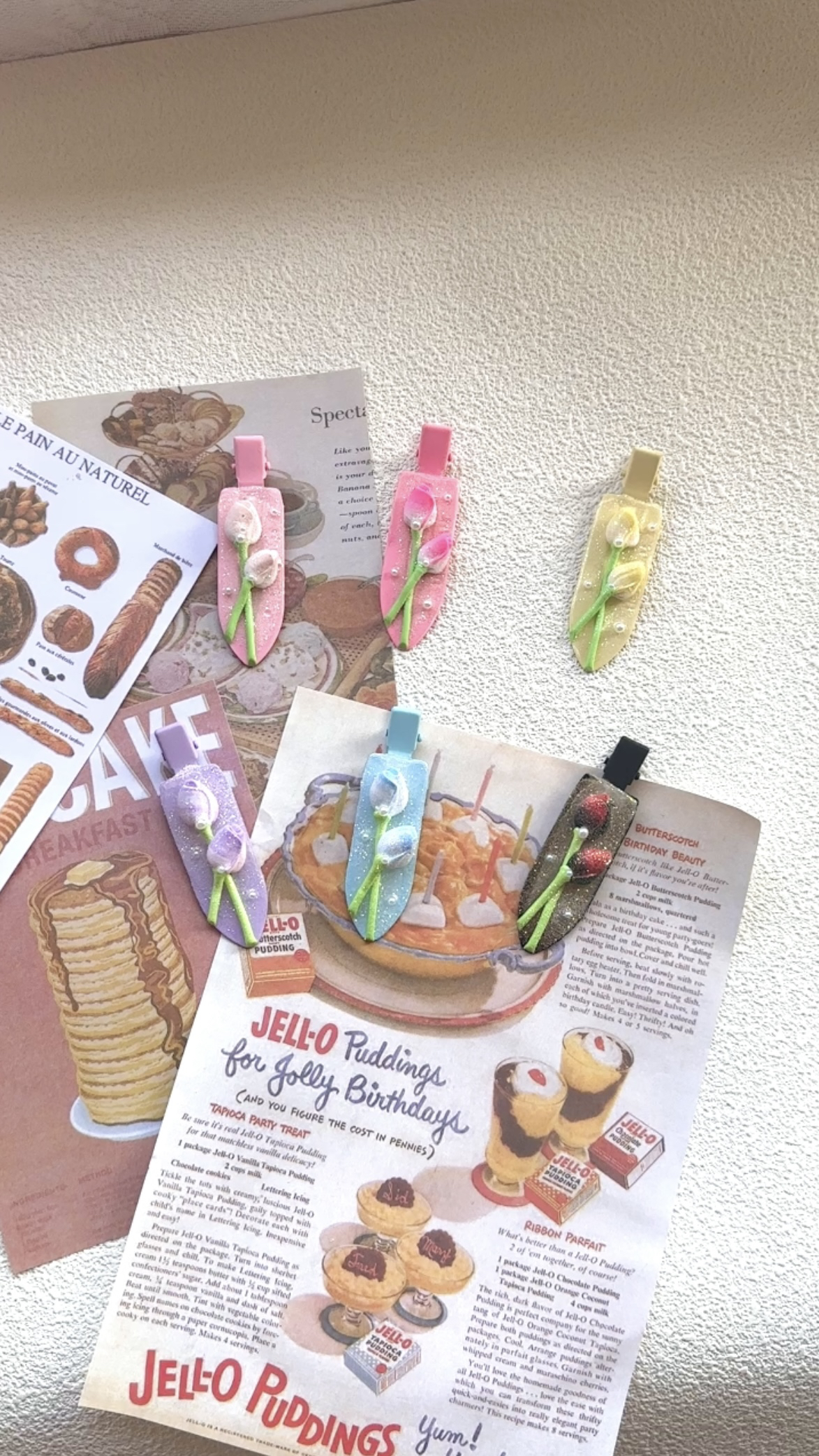 手工DIY 郁金香发夹 