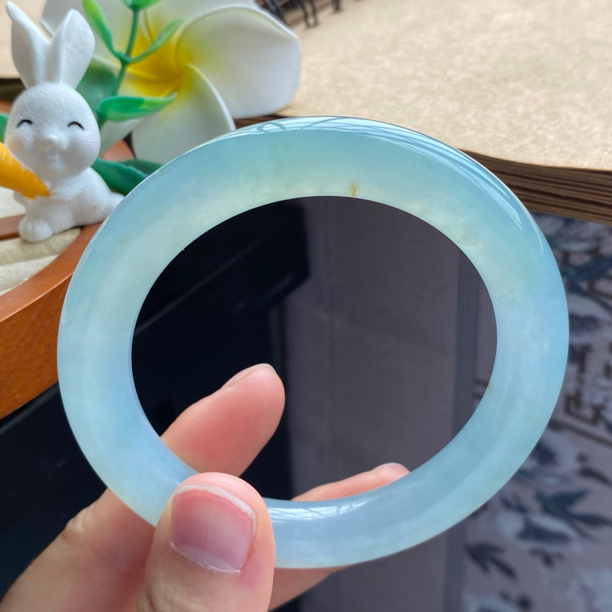 3.7批1550号翡翠手镯57.7-10.8冰晴水圆条！清冷温婉的气息！