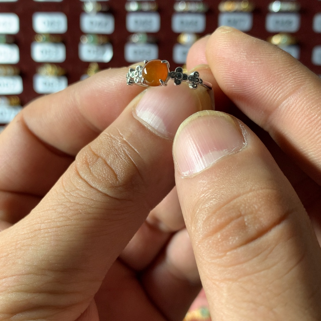 翡翠银S925镶嵌戒指746