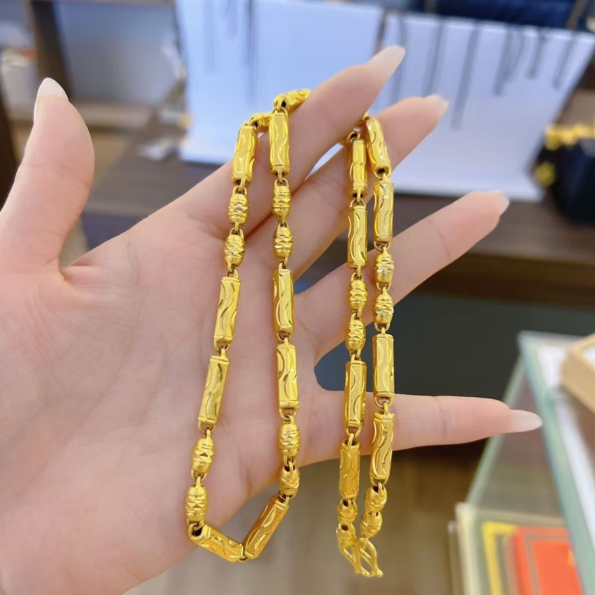 项链 精品竹节项链