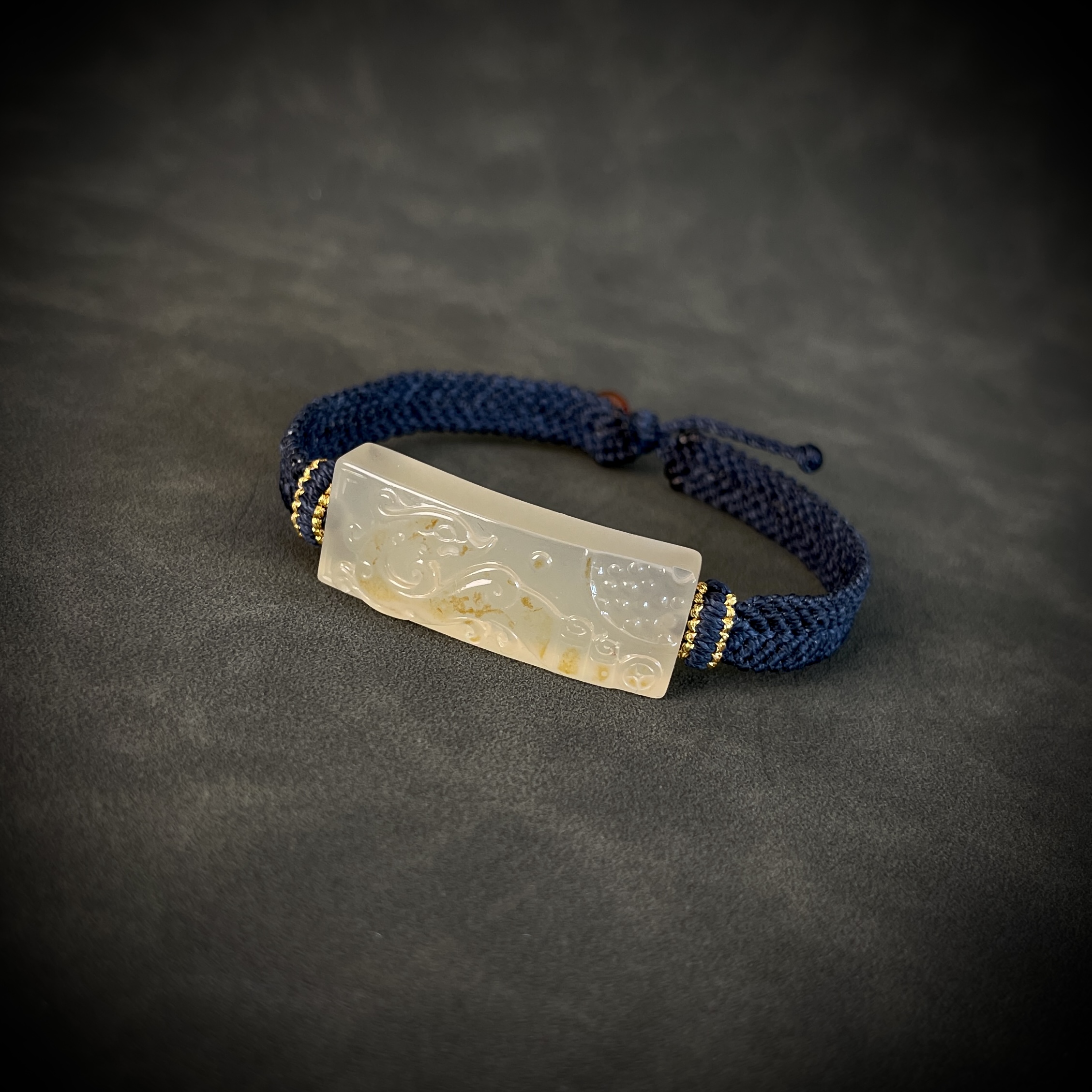 黄皮冰糖玛瑙仿古龙手牌