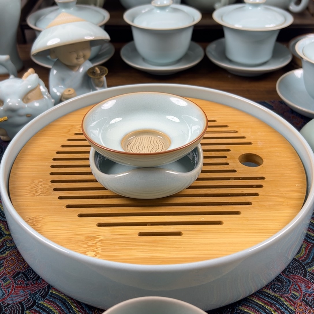 瓷杯子原矿釉水斗笠茶漏