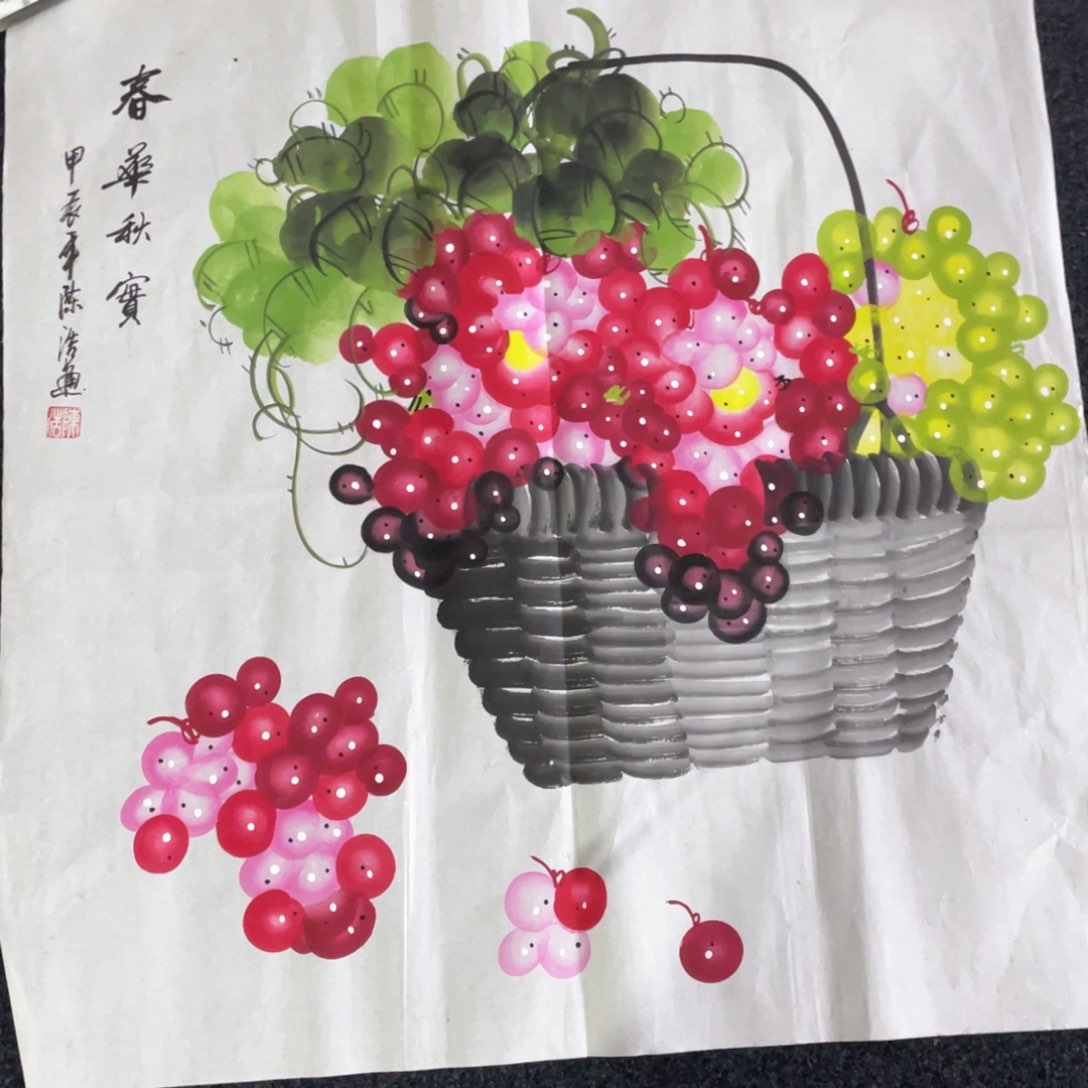 国画国画作品画画画心一个