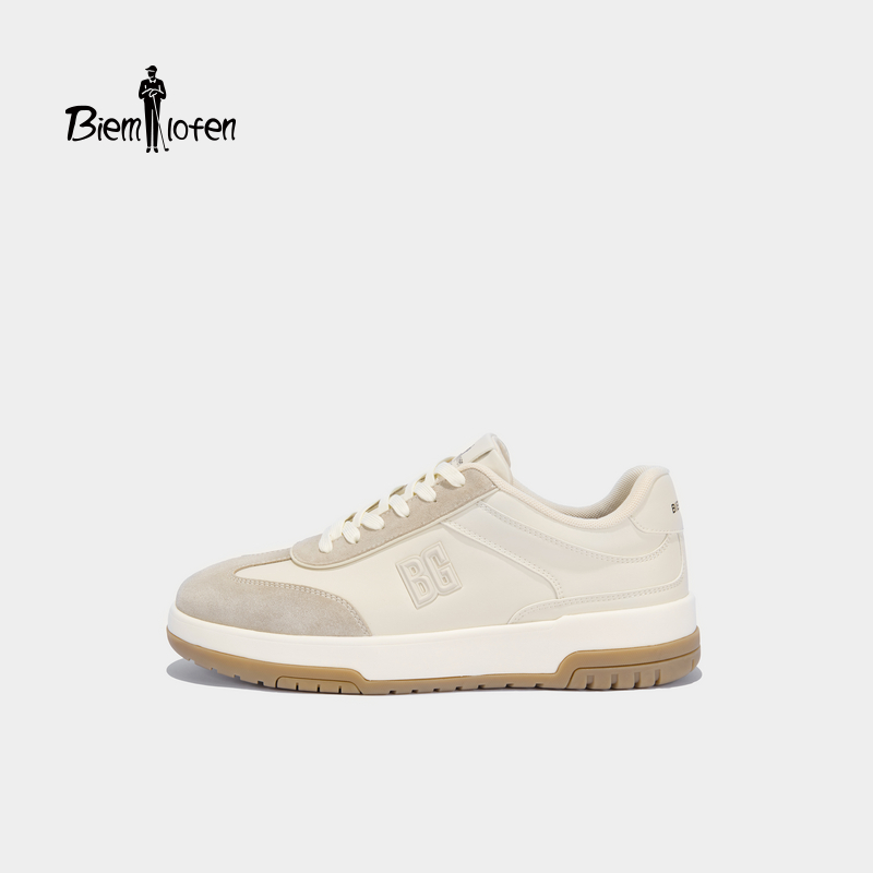 【抗菌防臭】比音勒芬2025秋季新款男士板鞋百搭复古撞色德训鞋