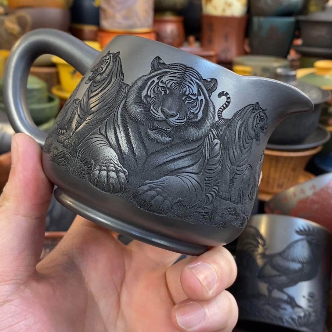 紫砂公道杯宜兴全手工紫砂杯