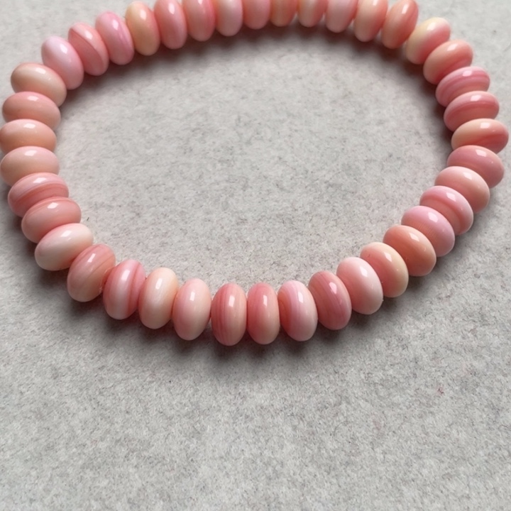 爱***策珐琅非金属8-4m粉色手链