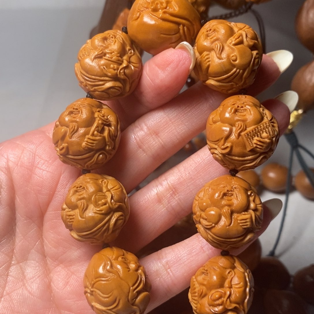 橄榄核手串/手链荷叶财神