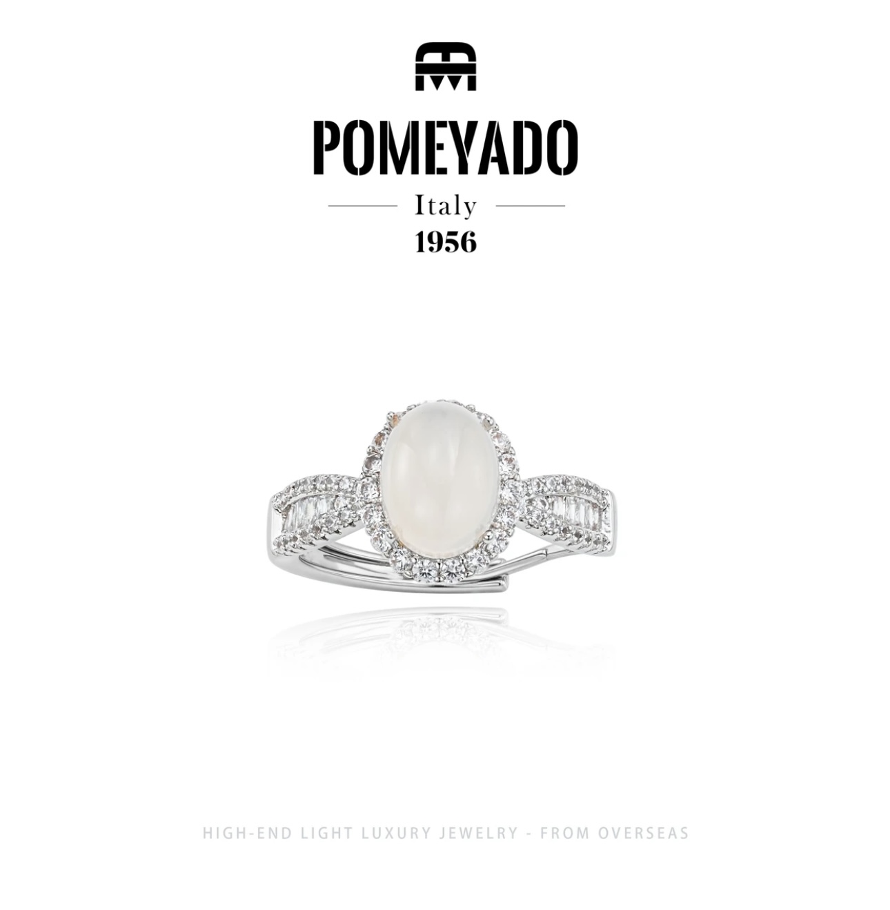 925银戒指 【凝光韶梦】Pomeyado轻奢中古蛋面戒指F4131
