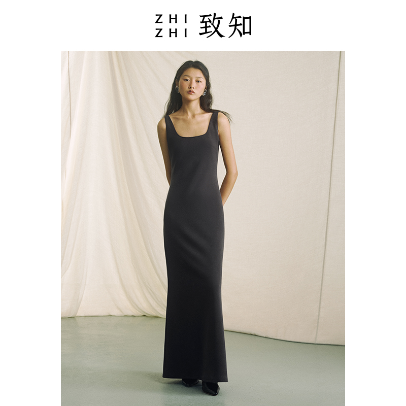 致知 芳蕈 连衣裙2024年新款复古轻软时尚气质ZZ2DSWLY005