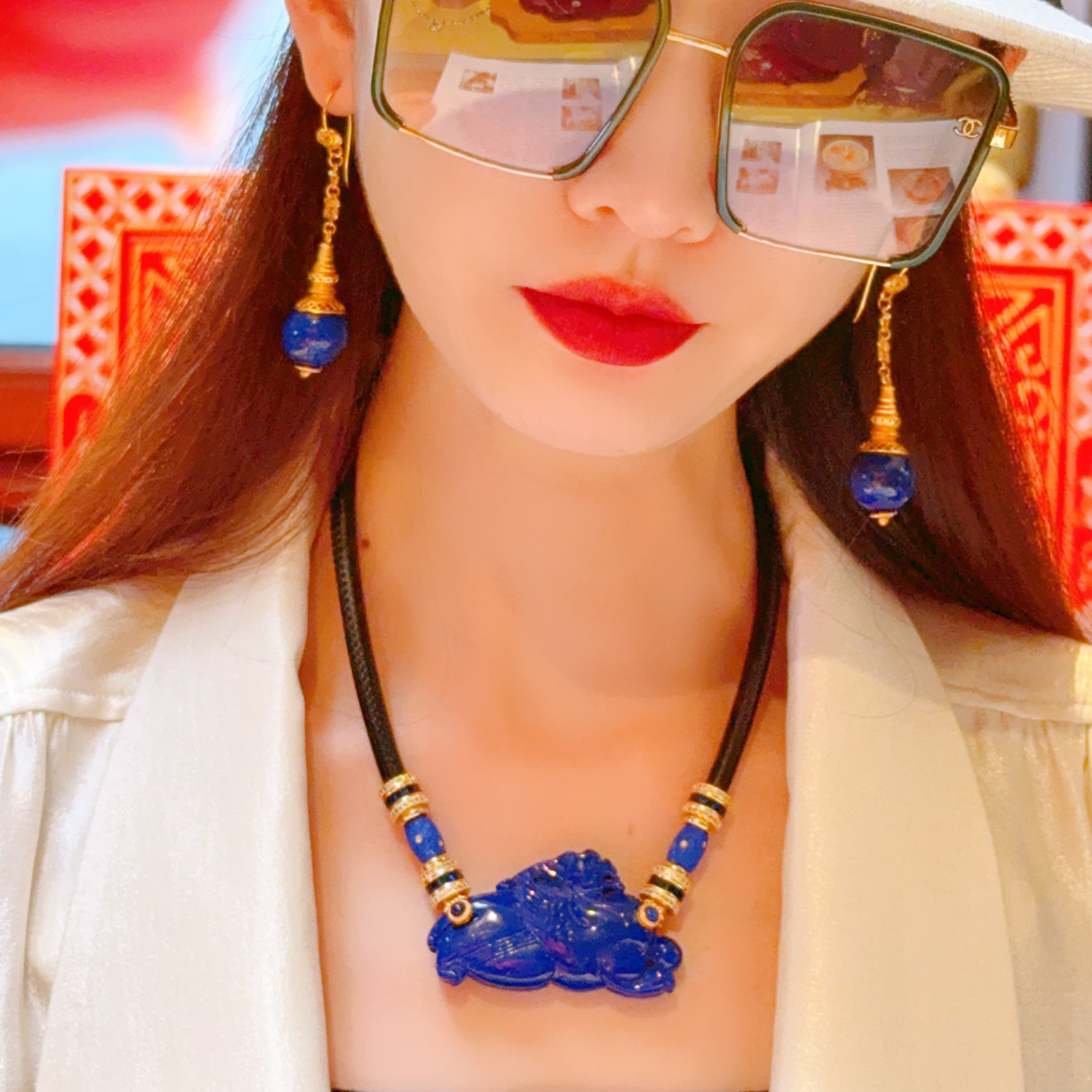 【玺儿珠宝】原创设计帝王蓝青金石飞天貔貅辟邪典藏高级项链/短链