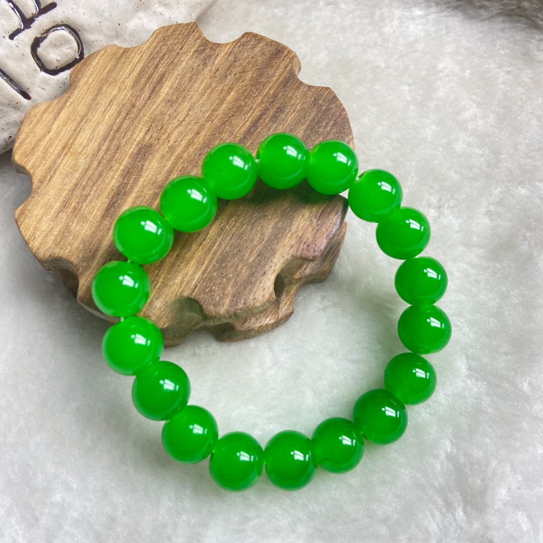 Q典藏品 绿圆珠k12时尚项链美观大气美轮美奂尽显魅力