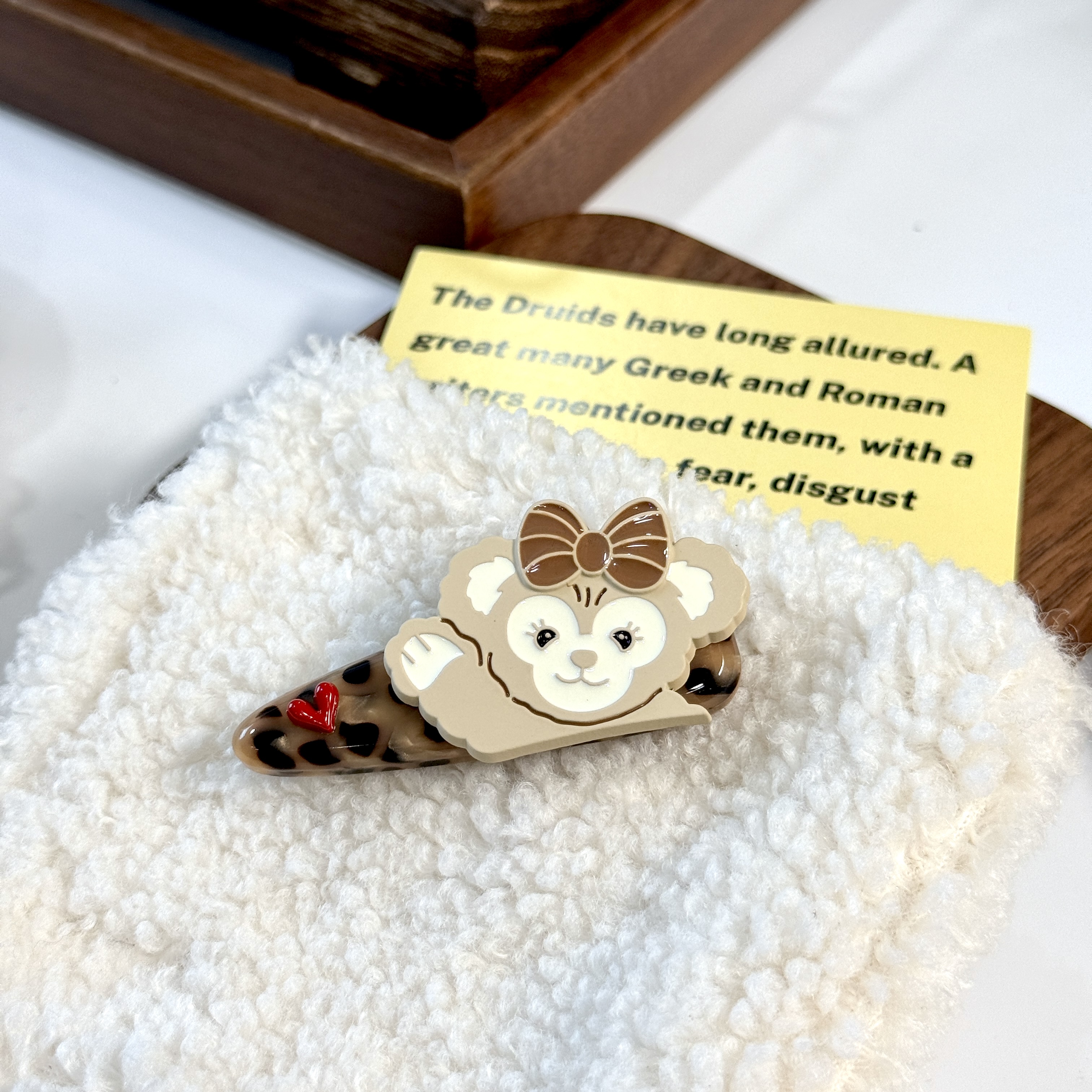 韩版东大门定制款原创设计气质时尚可爱百搭豹纹雪莉玫发夹YZ232