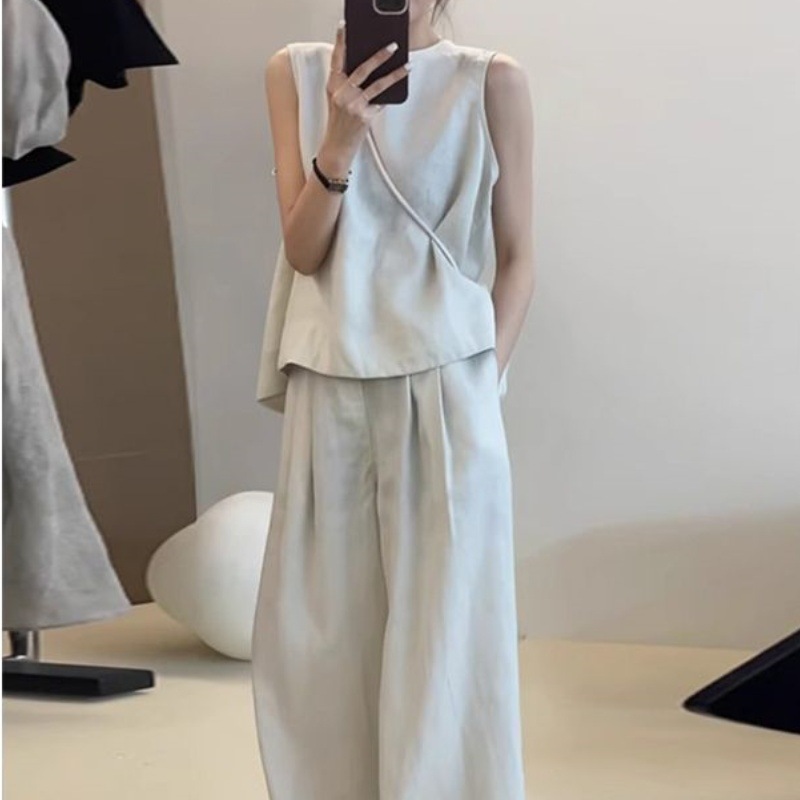 【王誉霏专属】韩系高级感夏季新款搭配气质时髦减龄穿搭两件套装女