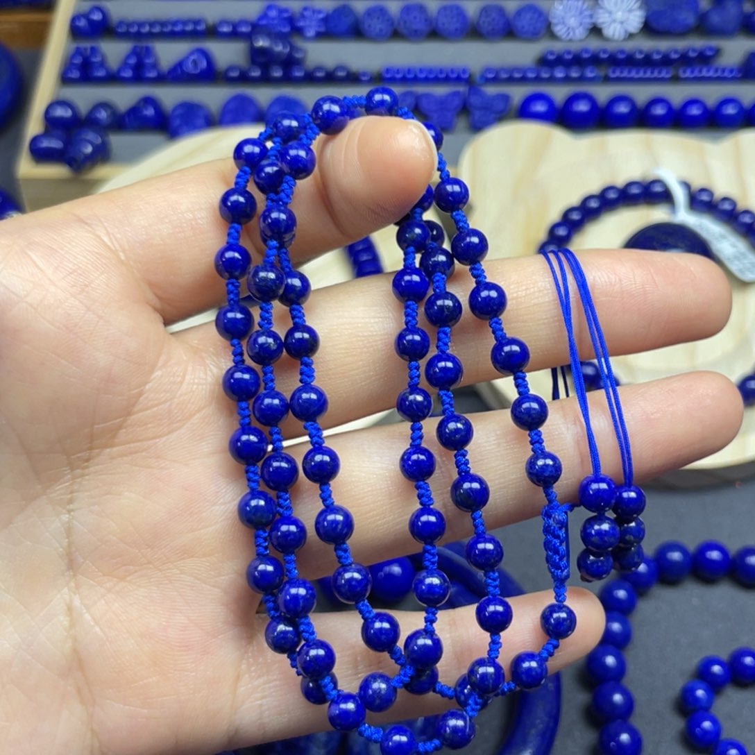 青金石未镶嵌竹节链5+