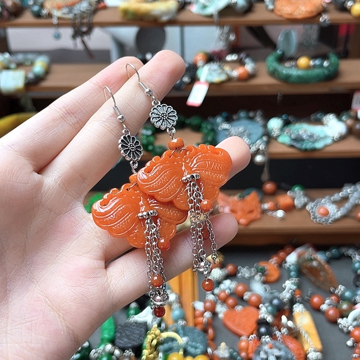 翡翠未镶嵌耳饰饰品