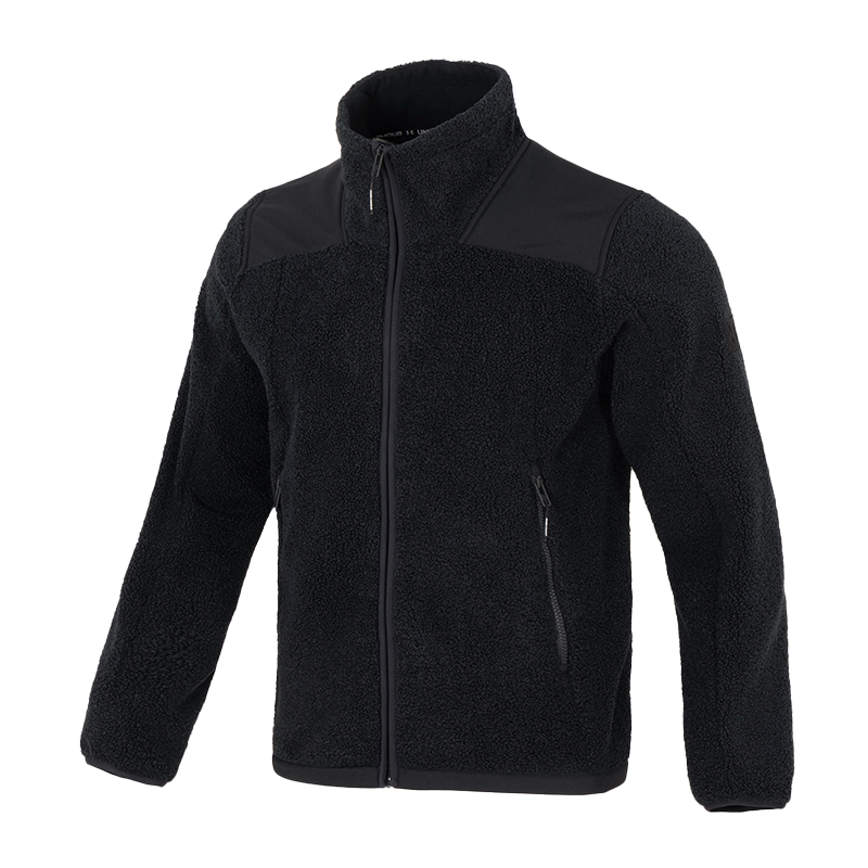 安德玛Mission男士春秋夹克新款仿羊羔绒保暖运动外套1378845