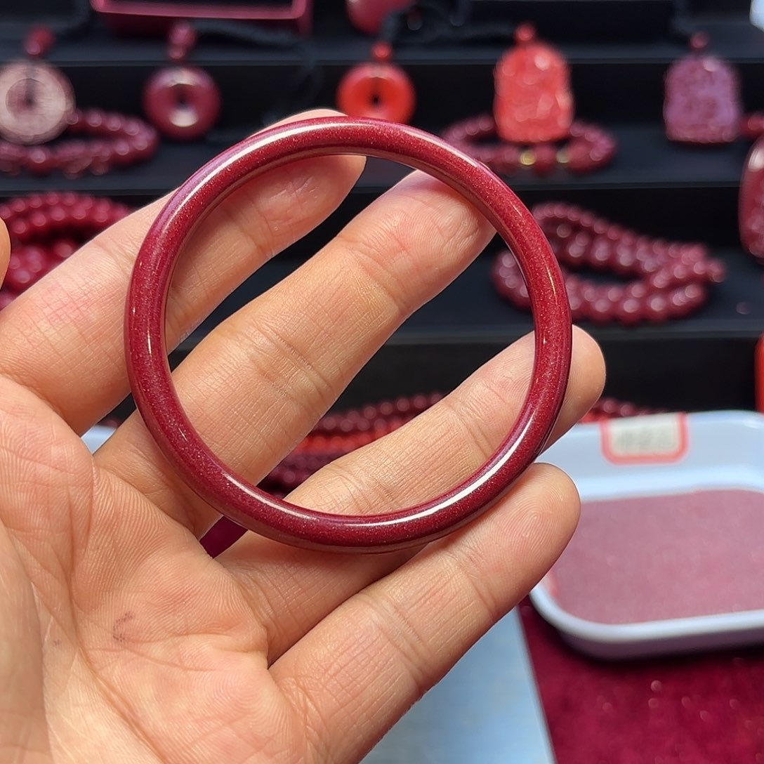 天然辰砂叮铛手镯朱砂