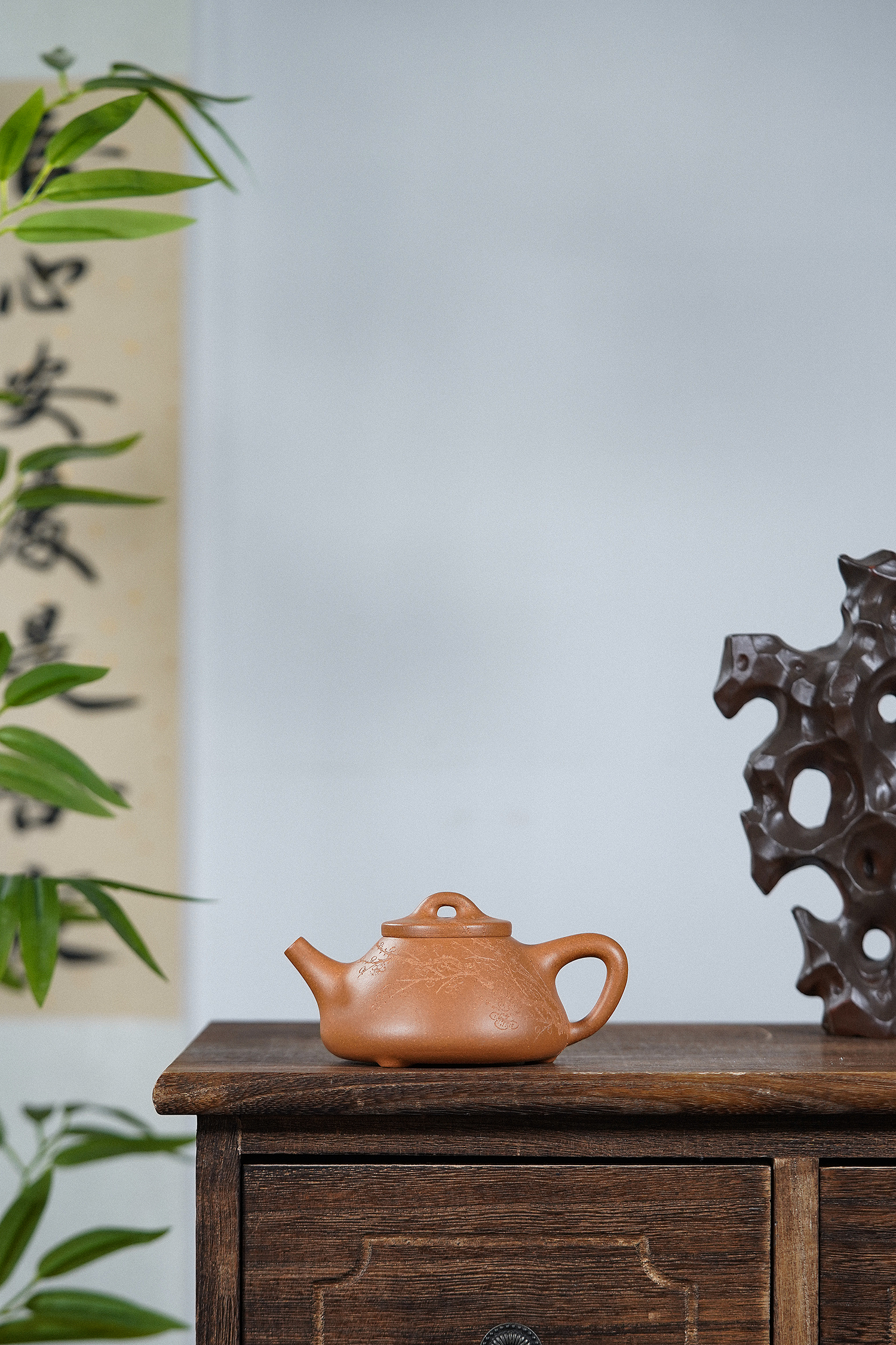 【禅砂居】子冶石瓢壶_180cc_黄金段_全手工手制_宜兴原矿精工圆器.