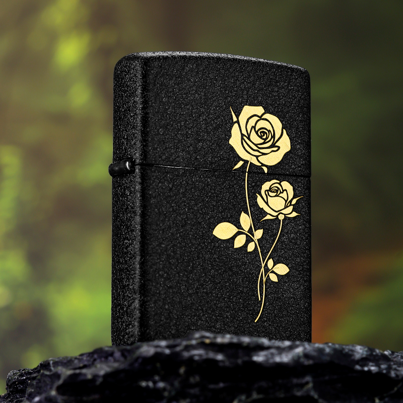 ZIPPO打火机煤油暗香玫瑰送男朋友礼物520耐用定制打火机刻字DYJ1