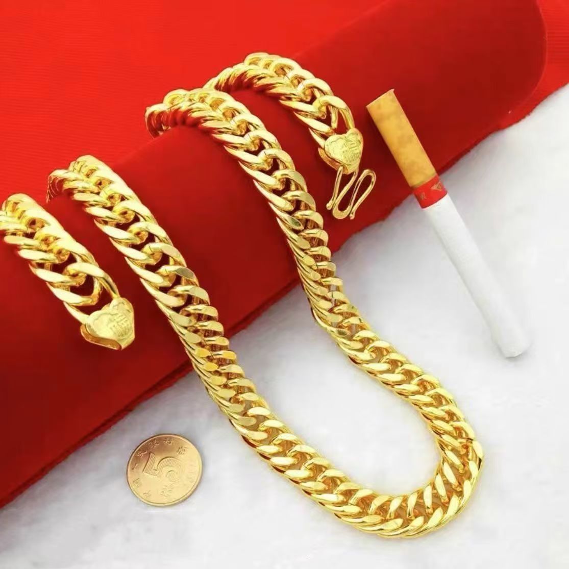 合金项链 老板项链时尚经典百搭大气霸气潮流扁平光面不掉色