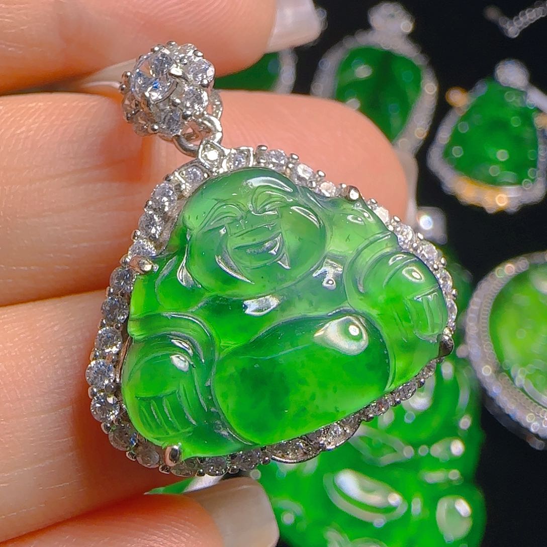 翡翠吊坠(赠链)银S925镶嵌