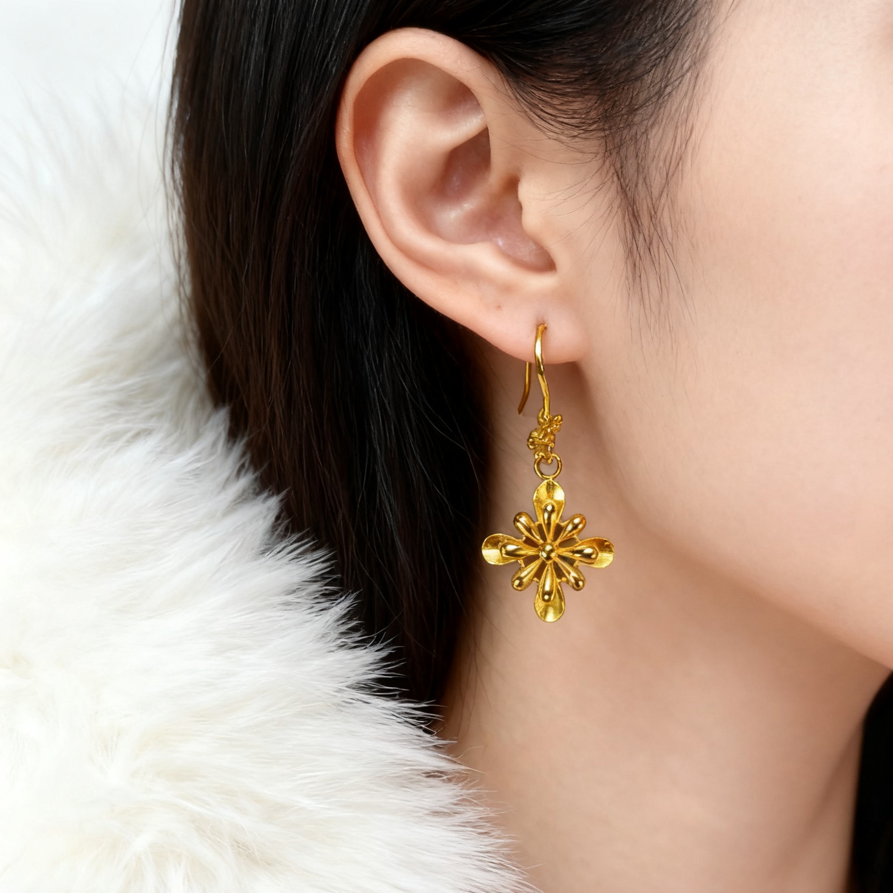 铜合金耳饰 ks4002义乌一手发货耳环金色气质时尚简约