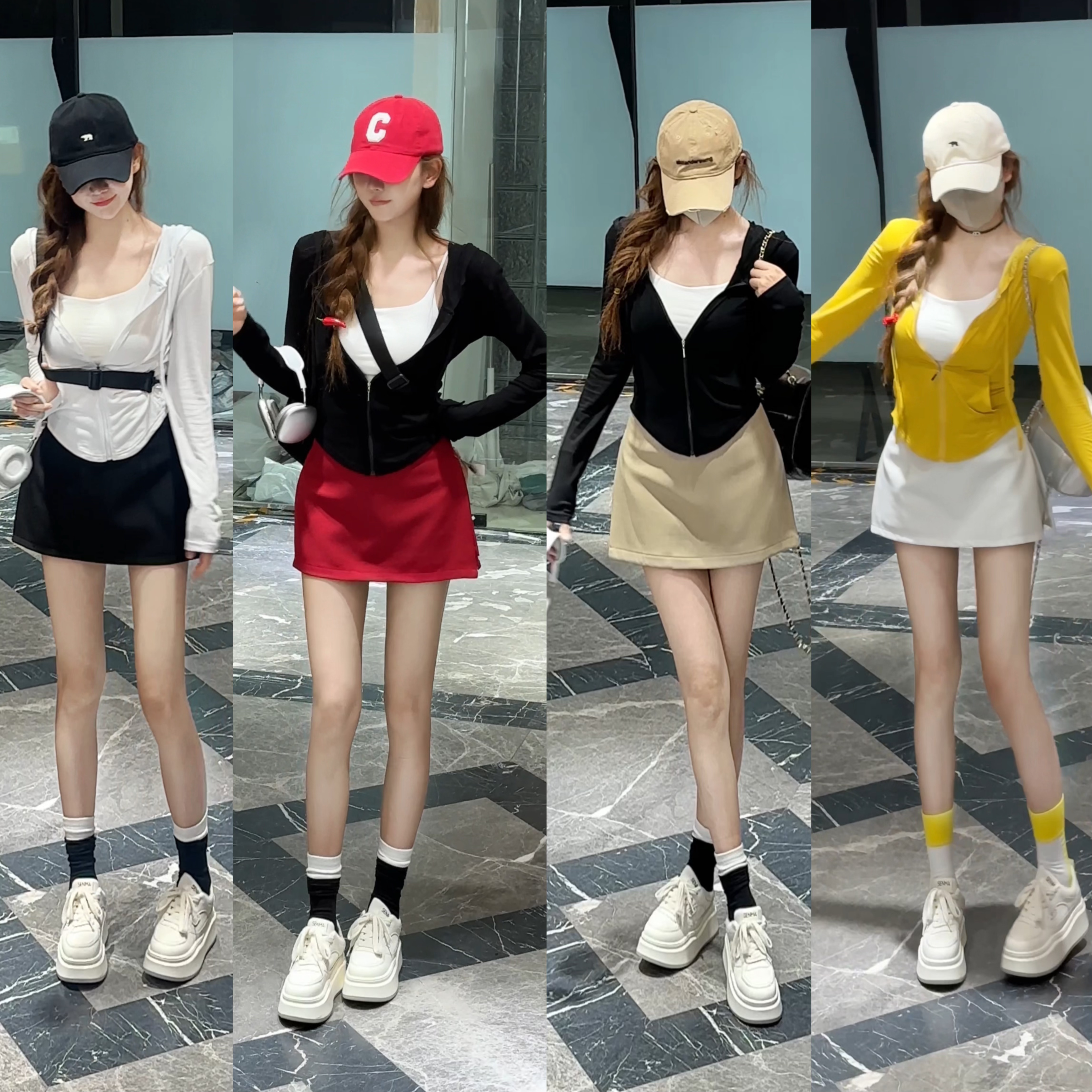 【西装双侧拉链裙子】现货！！抗皱无弹开叉包臀夏设计短裙夏季防走光