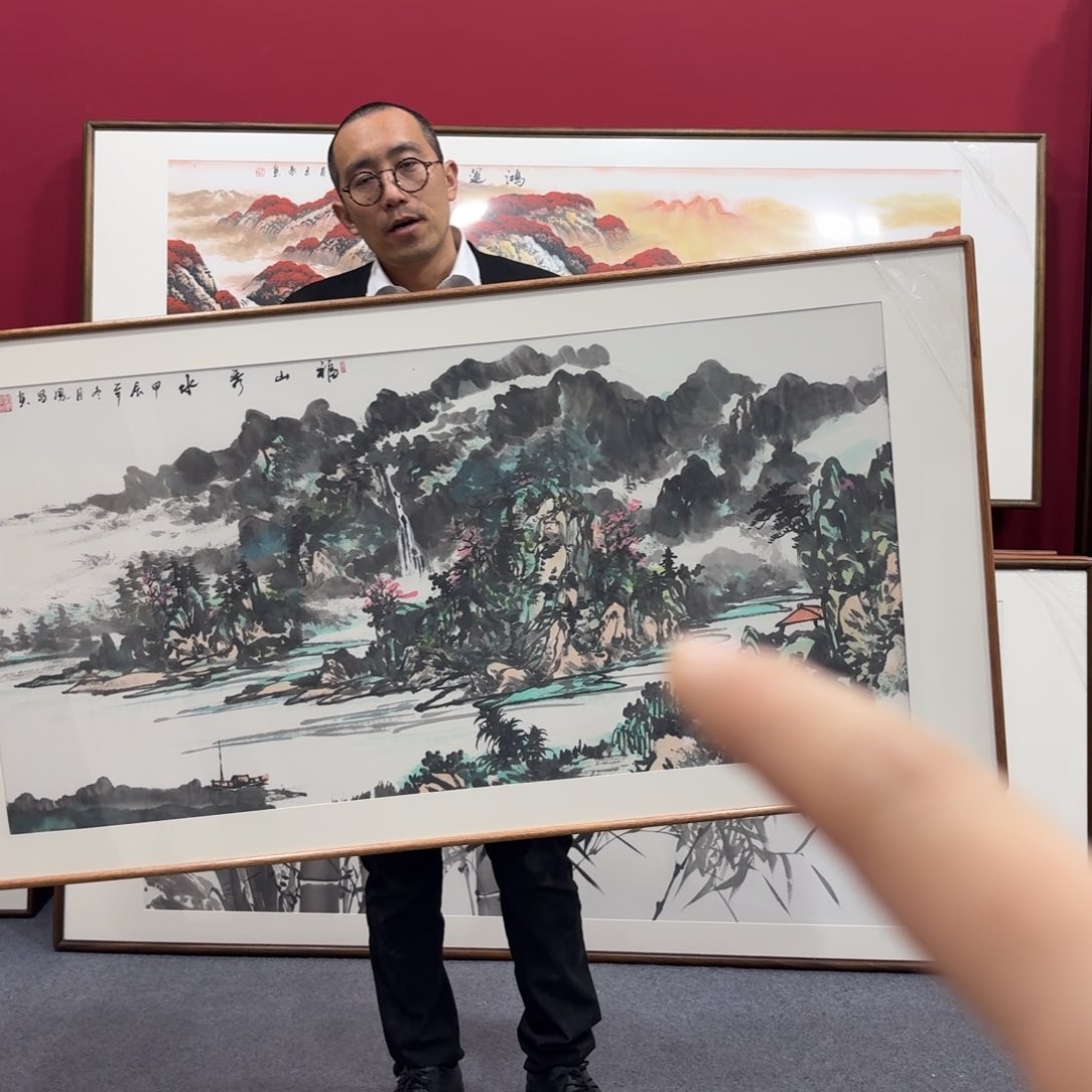 国画带框绘画160/80尺寸