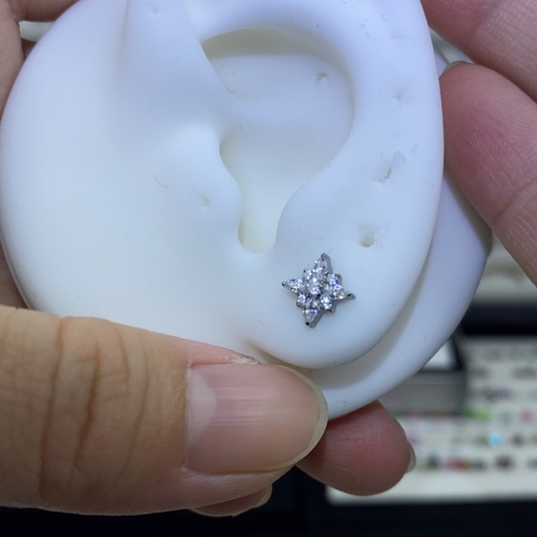 钛合金合金彩镐花一对