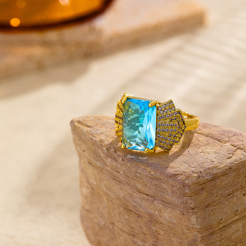 铜合金合成锆石戒指 小众k113戒指