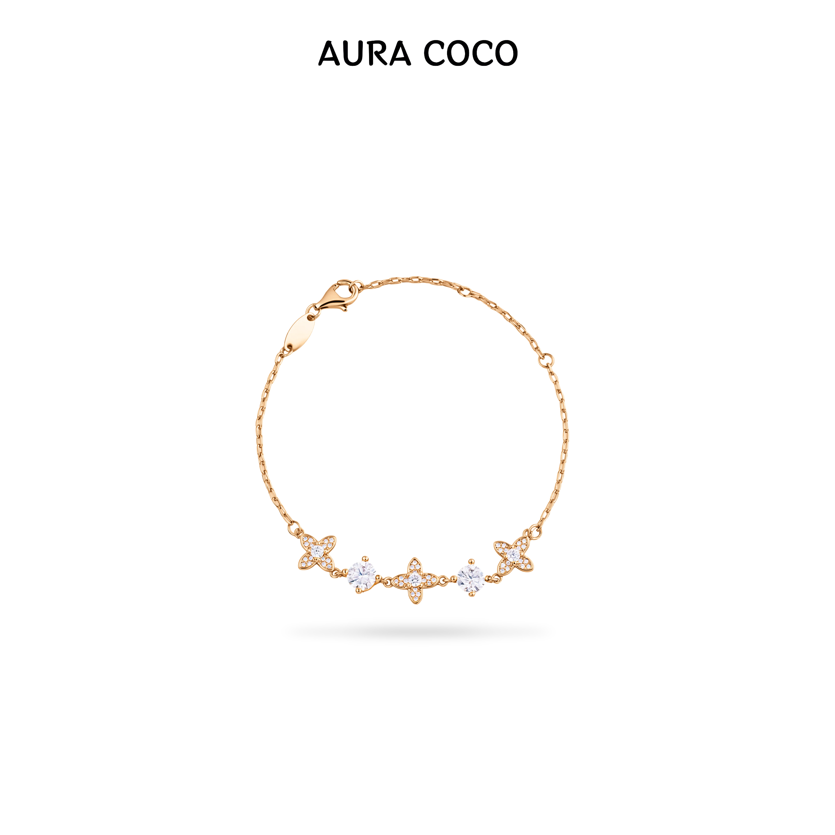  COCO高定 镀K金 经典轻奢简约百搭四叶泡泡手链A0501