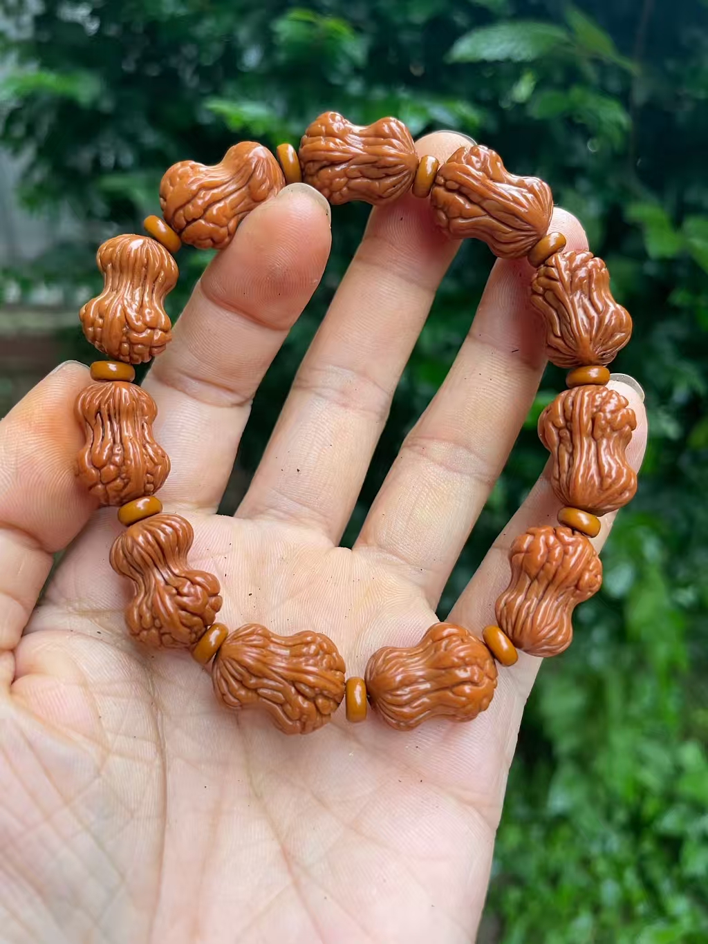 秦岭野生龙纹异型满天星花生葫芦精品手串