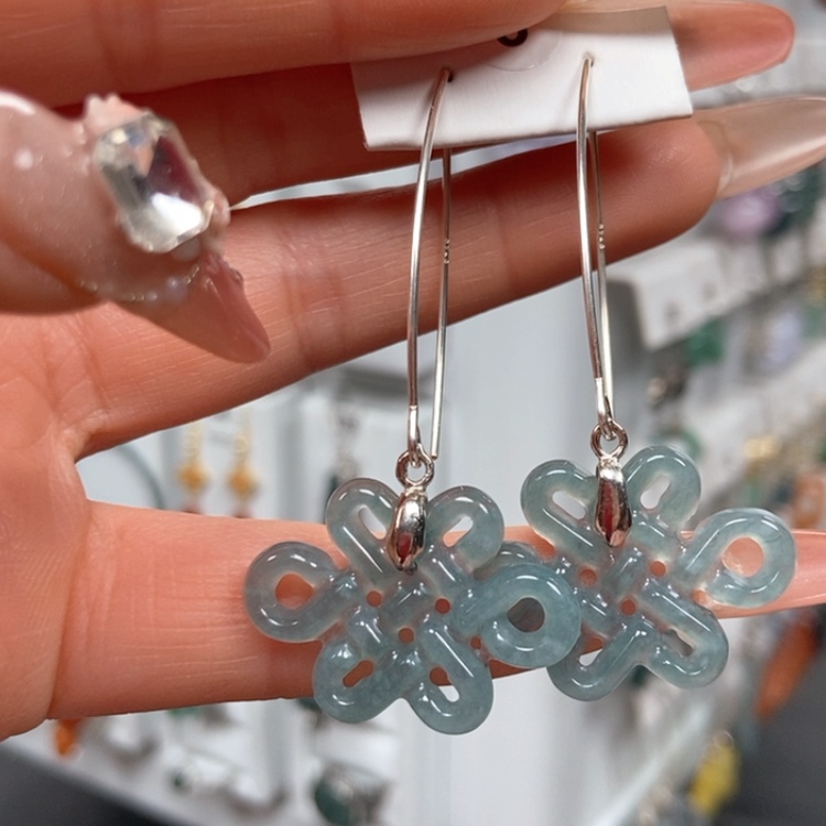 【闪购商品】翡翠耳饰银S925镶嵌耳饰