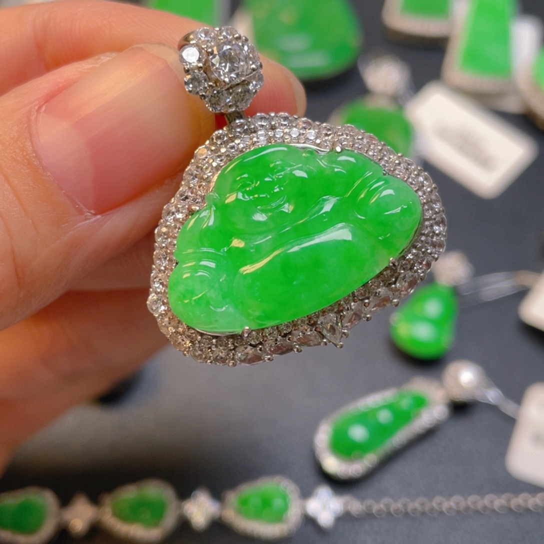 翡翠银S925镶嵌颈饰