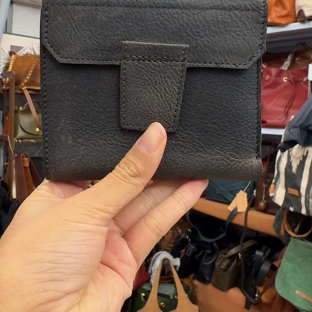 头层牛皮钱包灰色